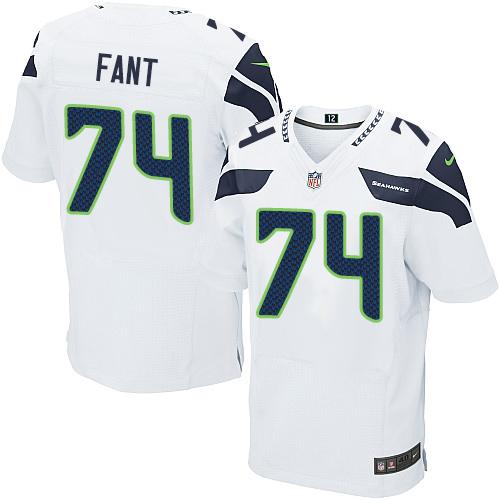 Nike Seahawks #74 George Fant White Men's Stitched NFL Vapor Untouchable Elite Jersey - Click Image to Close